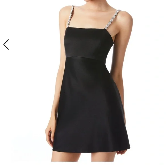 Alice + Olivia Sutton Embellished Satin Minidress Size 6